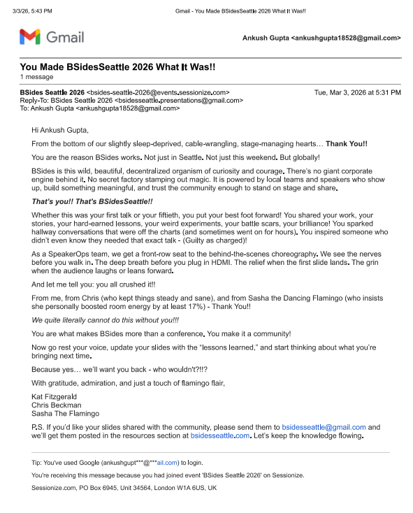 Ankush Gupta speaker profile at international AI and cybersecurity research conference 2026